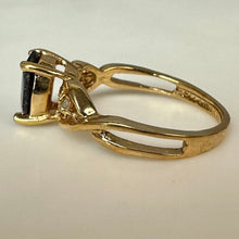 Load image into Gallery viewer, Gold Plated Garnet Diamond Ring sz 6
