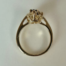 Load image into Gallery viewer, Gold Plated Garnet CZ Ring sz 6.75
