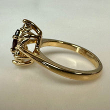Load image into Gallery viewer, Gold Plated Garnet CZ Ring sz 6.75
