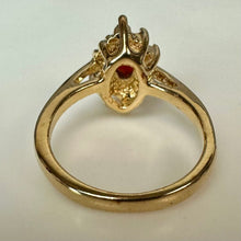 Load image into Gallery viewer, Gold Plated Garnet CZ Ring sz 6.75
