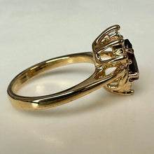 Load image into Gallery viewer, Gold Plated Garnet CZ Ring sz 6.75
