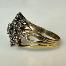 Load image into Gallery viewer, Vintage Gold Plated Sterling CZ Cocktail RIng As-Is sz 6
