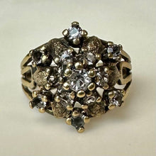Load image into Gallery viewer, Vintage Gold Plated Sterling CZ Cocktail RIng As-Is sz 6
