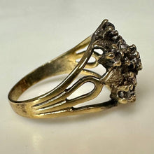 Load image into Gallery viewer, Vintage Gold Plated Sterling CZ Cocktail RIng As-Is sz 6
