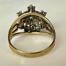 Load image into Gallery viewer, Vintage Gold Plated Sterling CZ Cocktail RIng As-Is sz 6
