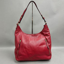 Load image into Gallery viewer, Ora Delphine Red Pebbled Leather Hobo Bag Purse (13x17x5")
