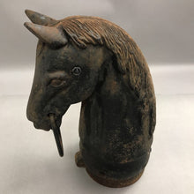 Load image into Gallery viewer, Vintage Rustic Cast Iron Horse Head Hitching Post (12")
