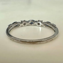 Load image into Gallery viewer, 10K White Gold Sapphire Topaz Stacking Ring sz 7 (1.1g)
