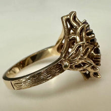 Load image into Gallery viewer, Vintage 10K Gold Topaz Emerald Garnet Mother's Ring sz 6 (3.6g)
