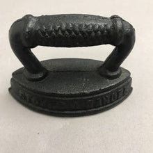 Load image into Gallery viewer, Antique Round Oak Stoves &amp; Ranges Salesman Sample Cast Iron Sad Iron Miniature (2x3.5)
