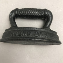 Load image into Gallery viewer, Antique Round Oak Stoves &amp; Ranges Salesman Sample Cast Iron Sad Iron Miniature (2x3.5)

