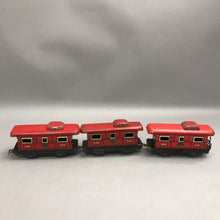 Load image into Gallery viewer, Vintage Marx O Gauge Tin Lithographed 3 Train Cars

