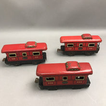 Load image into Gallery viewer, Vintage Marx O Gauge Tin Lithographed 3 Train Cars
