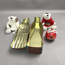 Load image into Gallery viewer, Coca-Cola Coke Bottle Tin with 2 Bears And Ornament (13")

