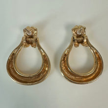 Load image into Gallery viewer, Vintage Goldtone Knocker Earrings (1.5")
