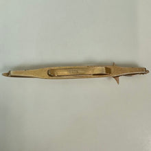 Load image into Gallery viewer, Vintage Swank Goldtone Red Glass Handle Sword Tie Bar Clip (3.5")
