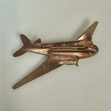 Load image into Gallery viewer, Vintage Airline Airplane Goldtone Brooch Pin (2")
