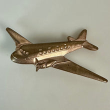 Load image into Gallery viewer, Vintage Airline Airplane Goldtone Brooch Pin (2")
