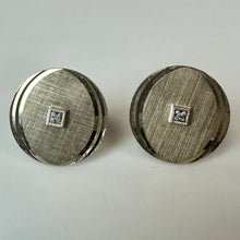 Load image into Gallery viewer, Vintage Shields Goldtone Genuine Diamond Accent Cufflinks (0.75")
