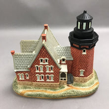 Load image into Gallery viewer, Lefton 1873 Block Island RI Lighthouse Lighted 8.5" Vintage 1995 Geo Z Lefton (As Is)
