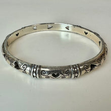 Load image into Gallery viewer, Brighton Silver Plated Shot Through The Heart Bangle Bracelet (7.5" Circumference)
