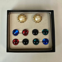 Load image into Gallery viewer, Vintage Kenneth J Lane Goldtone Interchangeable Cabochon Earring Set
