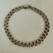 Load image into Gallery viewer, Vintage Sterling Double Link Charm Chain Bracelet (8")
