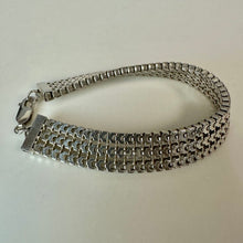 Load image into Gallery viewer, Sterling Triple Row Thick Mesh Chain Bracelet (7.25")
