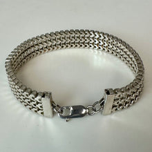 Load image into Gallery viewer, Sterling Triple Row Thick Mesh Chain Bracelet (7.25")
