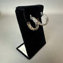 Load image into Gallery viewer, Vintage Sterling Filigree Scroll Hoop Earrings (1")

