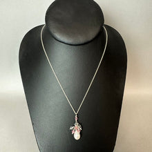 Load image into Gallery viewer, Sterling Baroque Pearl Crystal Bead Fringe Necklace &amp; Earrings Set (17,1")
