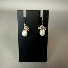 Load image into Gallery viewer, Sterling Baroque Pearl Crystal Bead Fringe Necklace &amp; Earrings Set (17,1")
