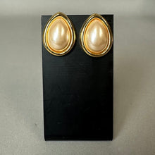 Load image into Gallery viewer, Vintage Napier Goldtone Faux Pearl Earrings (1")
