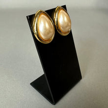 Load image into Gallery viewer, Vintage Napier Goldtone Faux Pearl Earrings (1")
