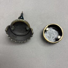 Load image into Gallery viewer, Welforth Pewter Encrusted Bejeweled Blue Peacock Trinket Box (2.5")
