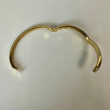 Load image into Gallery viewer, Vintage Napier Goldtone Rhinestone V-Shaped Hinged Bangle Bracelet
