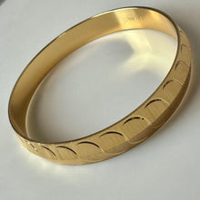 Load image into Gallery viewer, Vintage Monet Goldtone Textured Bangle Bracelet (7.5" Circumference)
