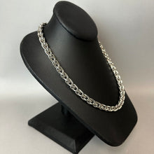 Load image into Gallery viewer, Vintage Monet Silvertone Thick Byzantine Chain Necklace (18")
