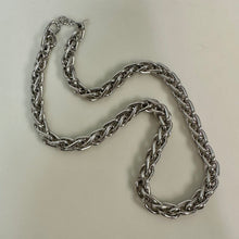 Load image into Gallery viewer, Vintage Monet Silvertone Thick Byzantine Chain Necklace (18")
