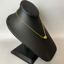 Load image into Gallery viewer, Vintage Trifari Crown Goldtone Snake Chain Orb Necklace (15")
