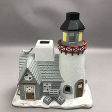 Load image into Gallery viewer, Ceramic Tea Candle Lighthouse (10x9x5)(AS Is)
