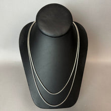 Load image into Gallery viewer, Vintage Trifari Crown Silvertone Long Snake Chain Necklace (54")
