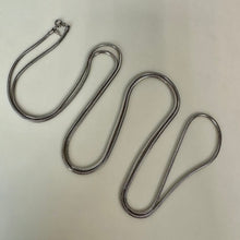 Load image into Gallery viewer, Vintage Trifari Crown Silvertone Long Snake Chain Necklace (54")
