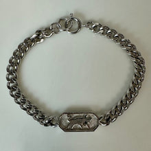 Load image into Gallery viewer, Vintage Crown Trifari Silvertone Astrology Taurus ID Bracelet (7")
