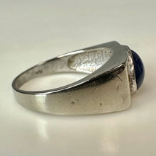 Load image into Gallery viewer, 10K White Gold Star Sapphire Diamond Ring sz 8.5 (4.4g)
