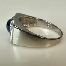 Load image into Gallery viewer, 10K White Gold Star Sapphire Diamond Ring sz 8.5 (4.4g)
