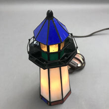 Load image into Gallery viewer, Vintage Stained Glass Lighthouse Accent Lamp (10")
