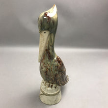 Load image into Gallery viewer, Ceramic Drip-Glazed Coastal Pelican Sculpture (15")
