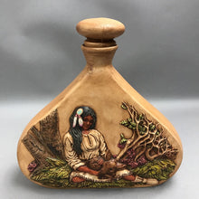 Load image into Gallery viewer, Native Indian Hand Painted Decanter with Stopper (10")
