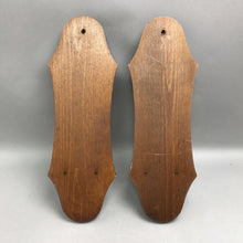 Load image into Gallery viewer, Set of 2 Vintage Wooden Wall Candle Sconces (15")
